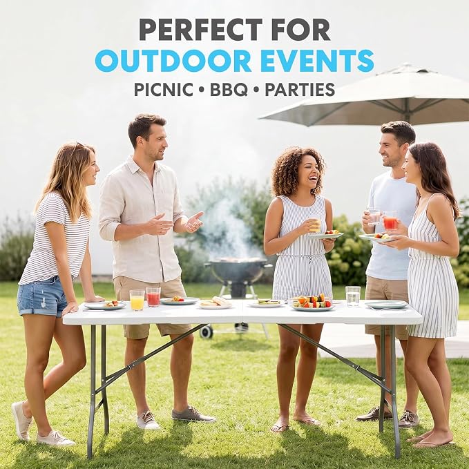 SIMPLI-Magic White Foldable Table, and Picnics - Image 3