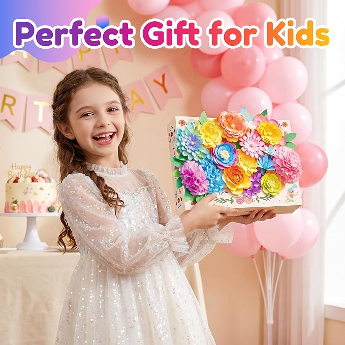 Kiditos Magic Flower Craft Kit for Girls, DIY Color Changing Flower Bouquet - Image 9