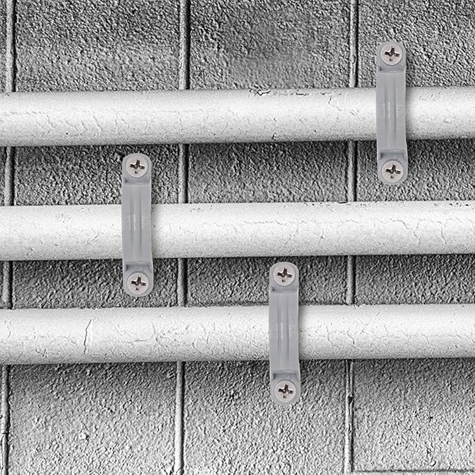 3/4 Inch PVC Pipe Strap, 2-Holes Conduit Pipe Clamps Plastic Pipe Supports (Grey, 20 Pcs)