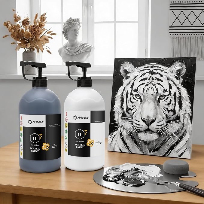 Artecho Mars Black Acrylic Paint 1000ml / 33.8 fl oz Pump Dispenser | Large - Image 5