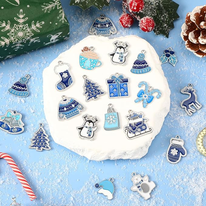 MARFOREVER 40Pcs/20 Pairs Winter Charms Christmas Charms - Image 3