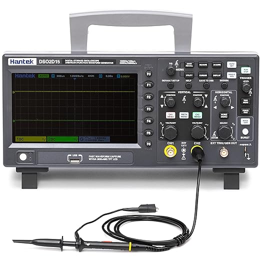 Hantek DSO2D15 Digital Storage Lab Oscilloscopes150MHz Bandwidth 2CH Dual Channel 1GSa/s 8M Memory Depth with 1CH Waveform Generator