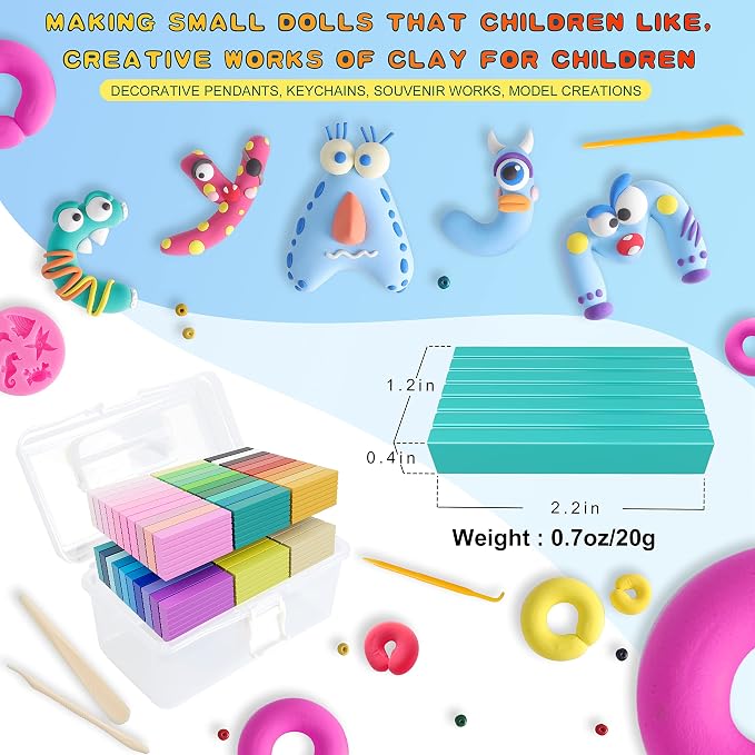 Cyajm 60 Colors Oven Bake Clay Kit, Individually Wrapped | - Image 2