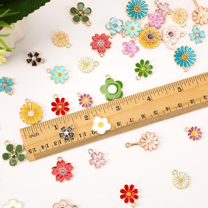 MARFOREVER 40 Pcs/20 Pairs Flower Charms - Image 3