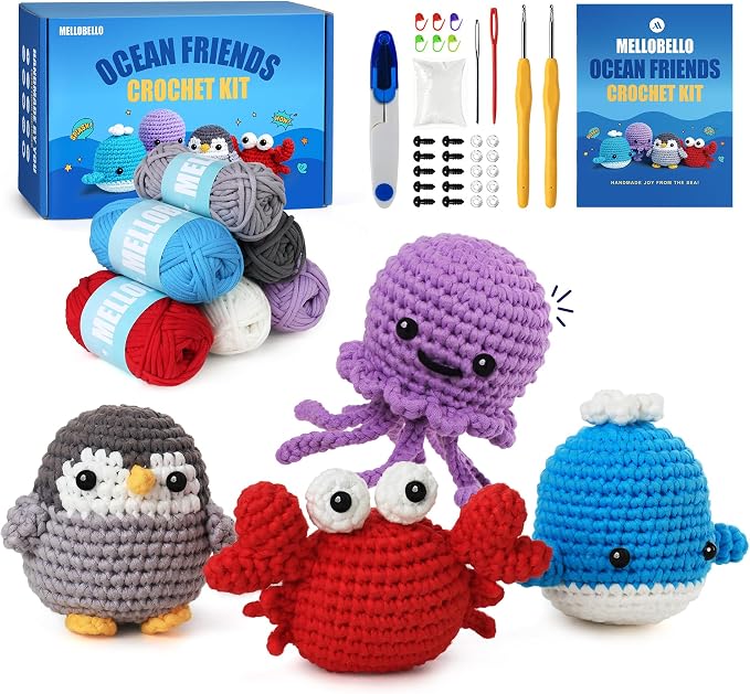 Crochet Kit for Beginners Adults by Mellobello
