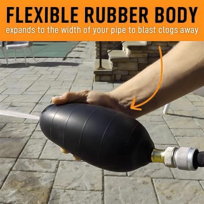 Drain Cleaning Bladder for 1.5-3 Inch Pipes Powerful Blockage Removal in Kitchen Bathroom Bathtub Swimming Pool and Sewer Lines Using Water Pressure