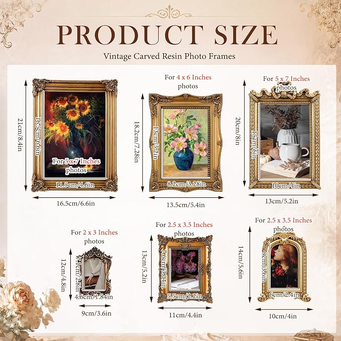 Wonderjune 15 Pcs Vintage Picture Frames Set - Image 3