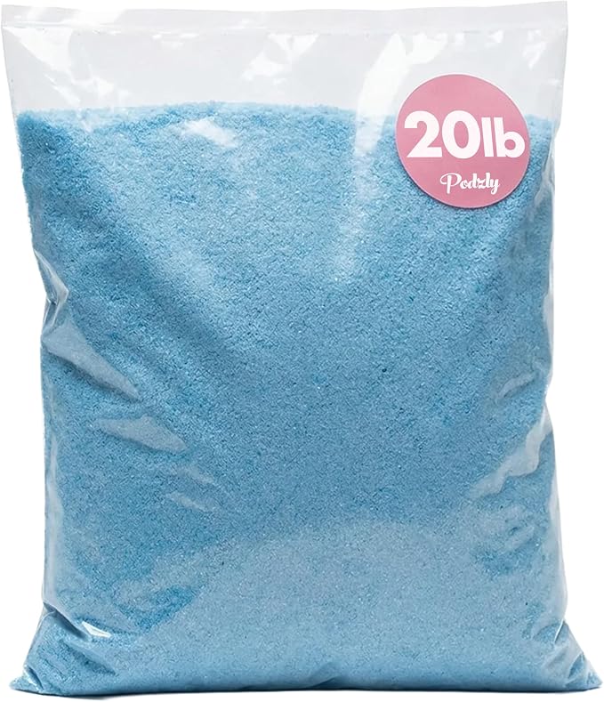 Podzly Decorative Bulk Craft Sand – 20 lb Blue Fine Grain Colored Sand by Podzly