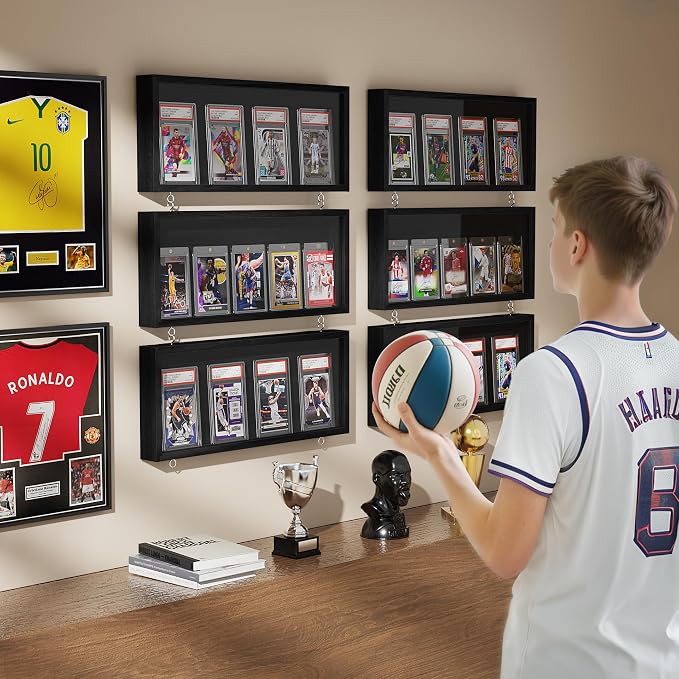 Emfogo Card Display Case, 3 Pack Trading Card Display Frame Wall Mount - Image 5