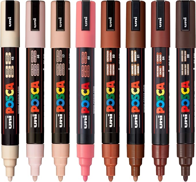 posca Markers Portrait Tones Set of 8, Acrylic Paint Pens - Image 2