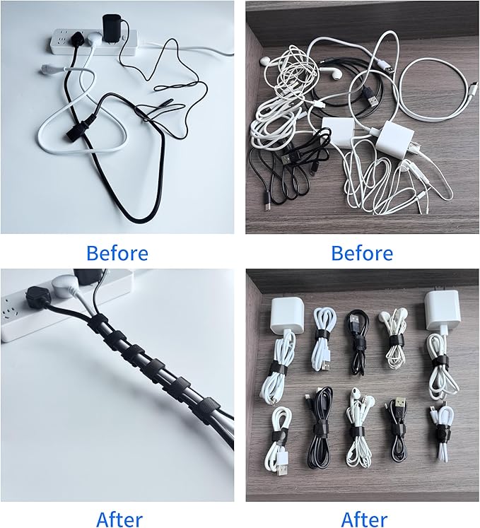 100 PCS 6 Inches Black Reusable Cable Ties, Adjustable Cord Straps, Cable - Image 3