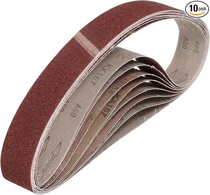 HARFINGTON 2 x 48 Inch Sanding Belts, 10 Pcs 60 Grits Aluminum Oxide Abrasive Belt Sander File Belt for Woodworking, Metal Polishing, Knife Sharpener
