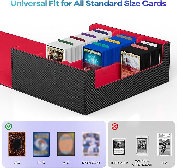 UAONO Trading Card Storage Box, Holds 1800 Sleeved Cards - Image 2
