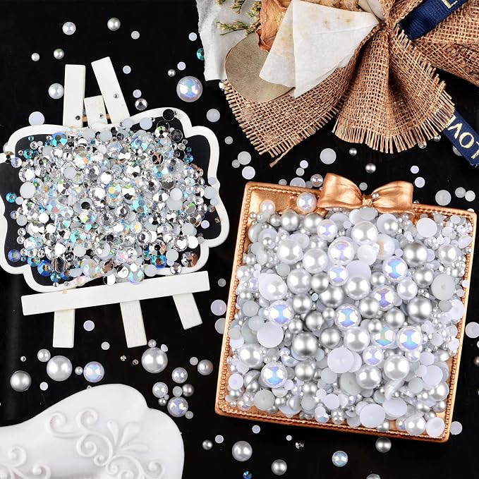 3900+ Pcs Rhinestones and Pearls Kit, 2-10mm Flatback Gems - Image 5