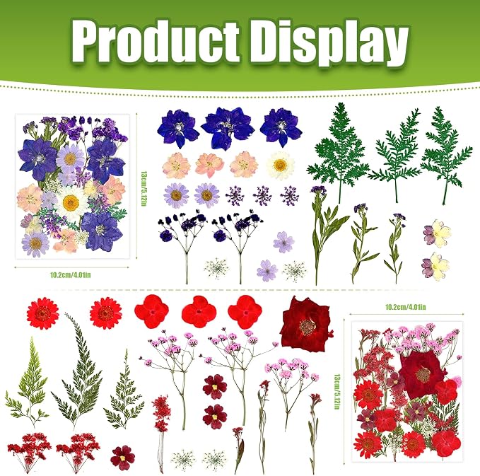 110+ Pcs Dried Flowers for Crafts, Real Pressed Flowers Bulk Small Dried - Image 2