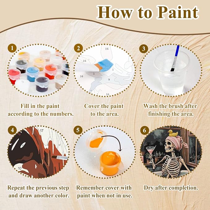 HMZephitiquc Skull Paint by Numbers Kit - Image 8