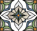 InHome Blue Alden Stained Glass Window Decal, Repositionable Decorative Window by IN+HOME