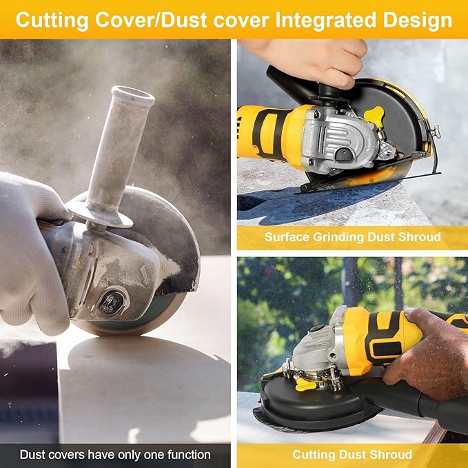 2 in 1 Dust Shroud Dust Extraction Cutting Guard, Universal Surface Grinding Dust Shroud and Cutting Dust Shroud for Angle Grinder, Dust Collector Attachment for Angle Grinder
