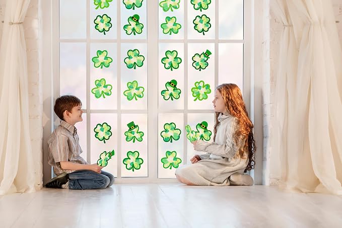 40PCS St. Patricks Day Crafts Bulk: Paper Shamrock Suncatchers, Saint Patrick's - Image 2