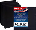 U.S. Art Supply 10 X 10 Inch Black Art Canvas Board Panels 6 Pack by USArtSupply