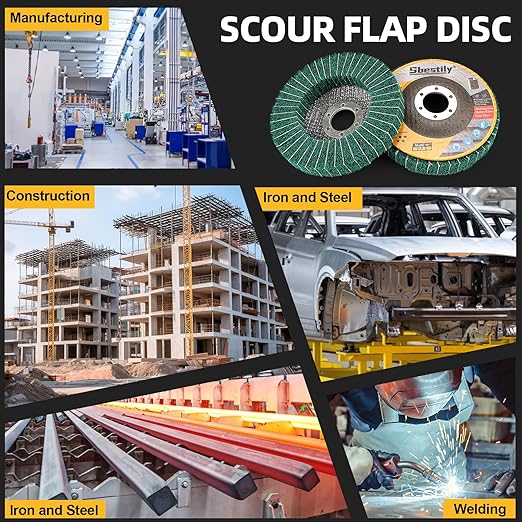 10Pcs 120 & 240 Grit Scour Flap Disc 4 1/2 Inch Coarse Polishing Grinding Wheel for Metal Stainless Steel Angle Grinder Scouring Pads Scuff Sanding Discs Paint Rust Remover