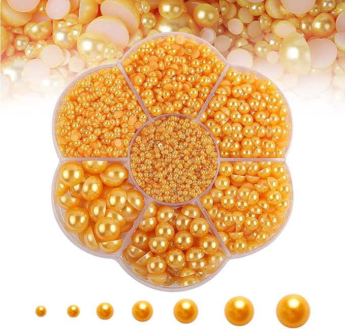 5600PCS Half Round Pearls Flatback Imitation Pearls by MLGDA