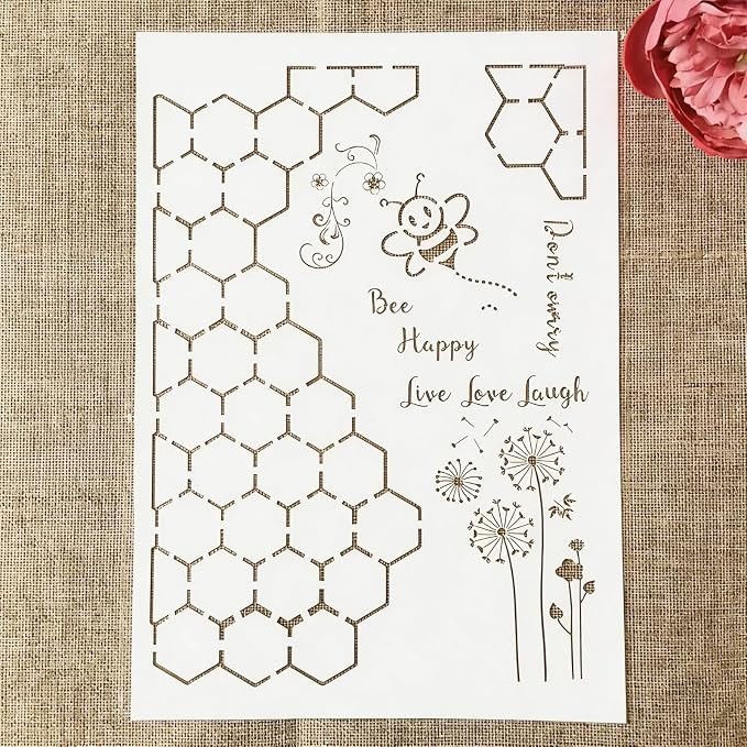 TIAMECH A4 Reusable Honey Bee Hive Stencil by TIAMECH