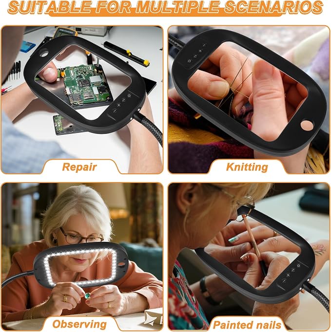 Floor Magnifying Glass with Light and Stand, 30X & 10X Floor Magnifying Lamp - Image 7