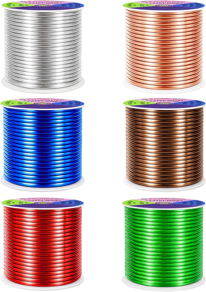 Mandala Crafts 13 GA Green Brown Red Assorted Anodized Aluminum Craft Wire | - Image 2