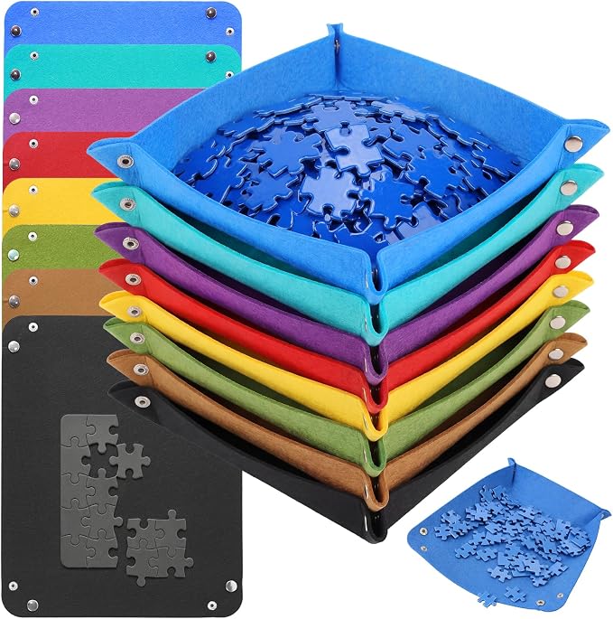 8PCS Large Puzzle Sorting Trays 11.8" x 9.2", Stackable Puzzle Organizer by Samiusy