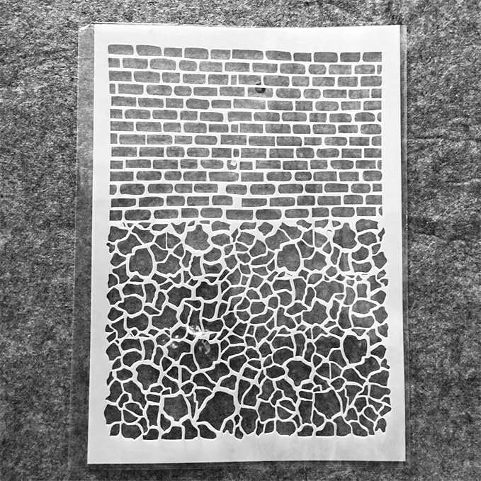 TIAMECH A4 Reusable Stone Brick Stencil - Image 4