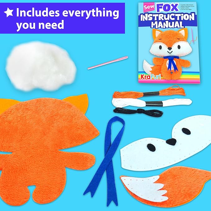 KRAFUN Fox Sewing Kit for Kids Ages 8-12 - Image 3