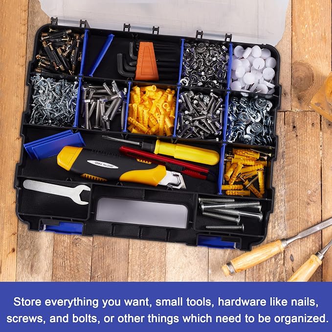 Hardware Organizer Box with 34 Compartments & Removable Dividers - Image 5