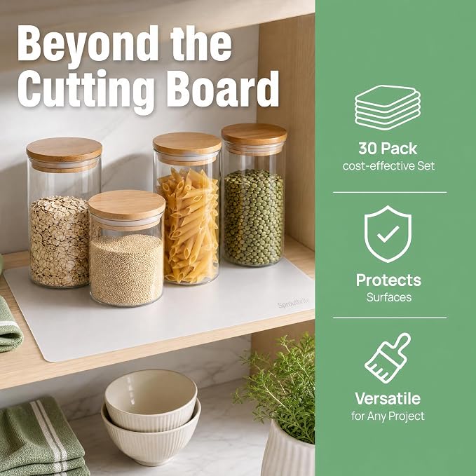 ZENFUN 30 Pack Plastic Cutting Board Mats, Flexible Clear Cutting Mats 17 x 11 - Image 5