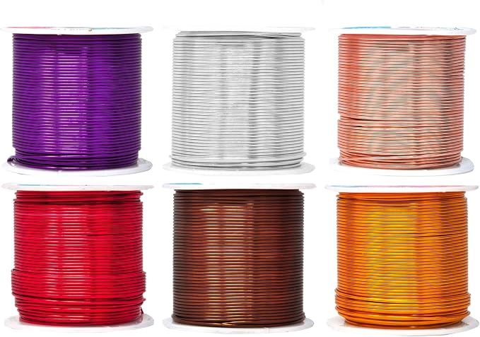 Mandala Crafts 18 GA Purple Brown Red Assorted Anodized Aluminum Craft Wire | - Image 2