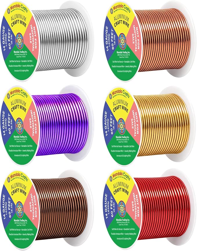 Mandala Crafts 14 GA Purple Brown Red Assorted Anodized Aluminum Craft Wire | by MandalaCrafts