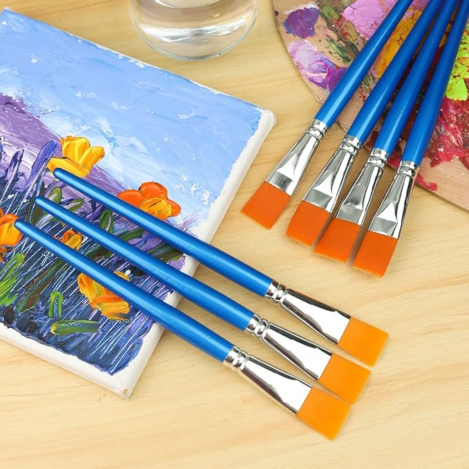 1 inch Flat Paint Brushes for Acrylic Painting, 32 Pieces Large Acrylic Paint - Image 5
