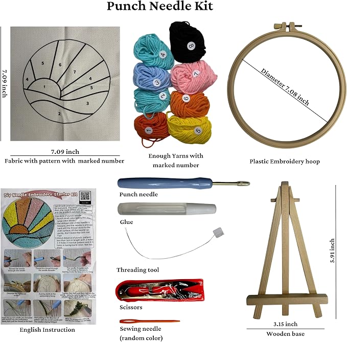 CELCRAFTIQUE Punch Needle Kits for Adults Beginner, Tool - Image 2