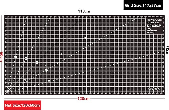 NEWBRAUG 23'' × 47'' Large Self Healing Cutting Double Sided 5-Ply Mat - Image 3