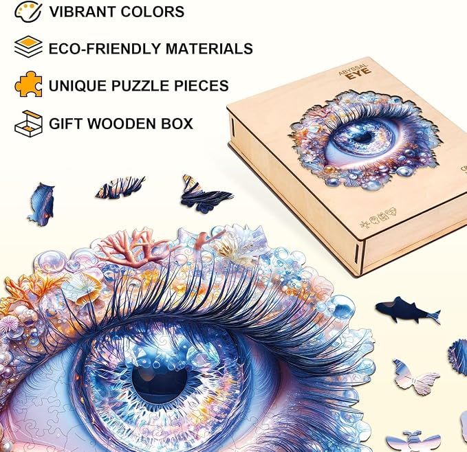 Abyssal Eye Puzzles Adults Gifts Wooden 235 Pieces 13.4 * 12.7in - Image 2