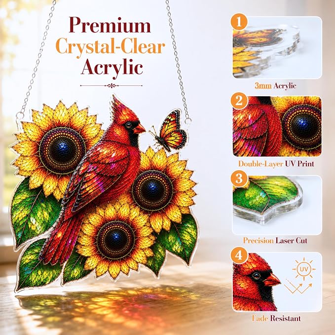 Cardinal Memorial Suncatcher - Image 4