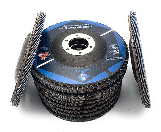 SIGNI 4" x 5/8" Premium Zirconia Flap Discs T27 10-Pack (4.5 inch T27 80#)