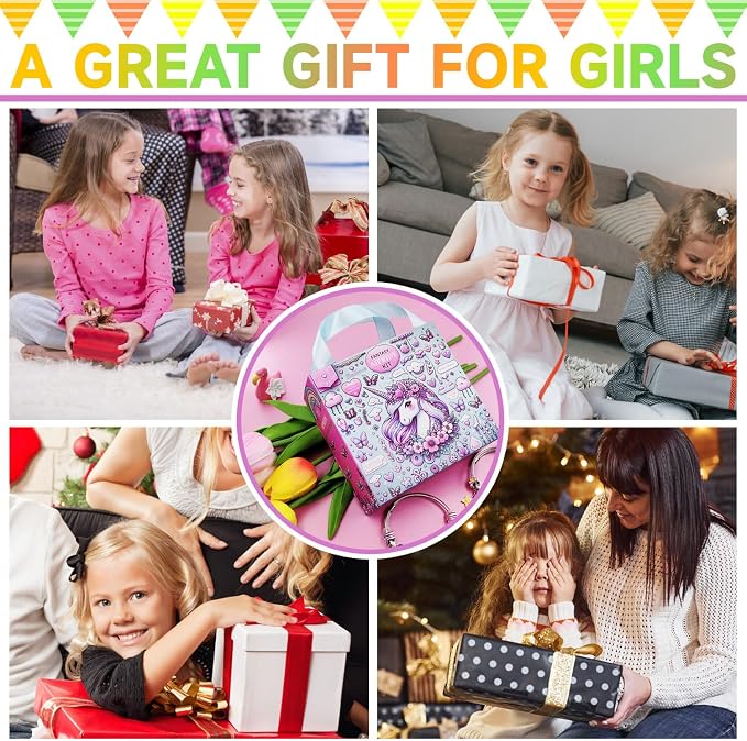 AIPRIDY 208 Pieces Charm Bracelet Making Kit, Unicorn Mermaid Crafts Gifts Set - Image 5