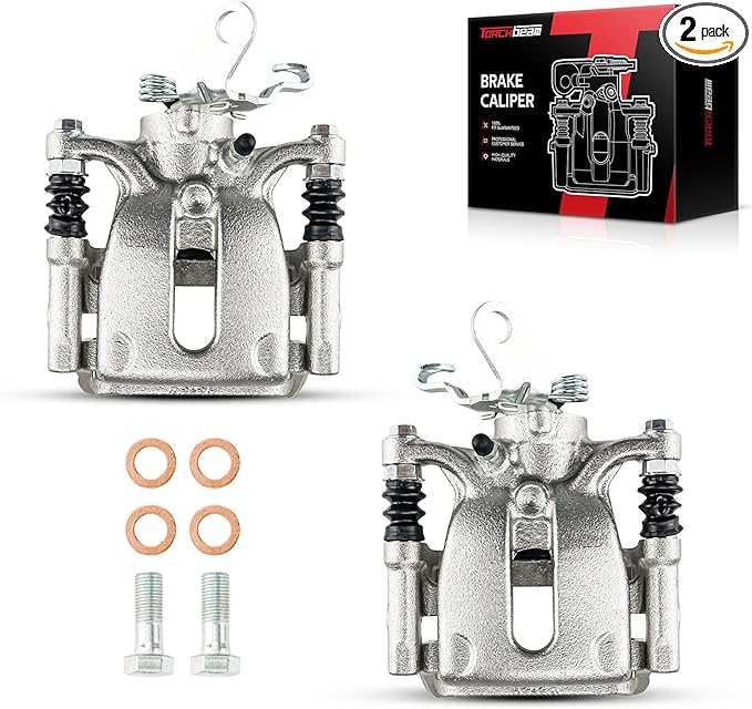 Torchbeam Rear Brake Calipers Set for Volkswagen 2015-2022 Passat, Volkswagen 2016-2021 Golf, Volkswagen 2016-2017 2019 Golf SportWagen, Rear Left and Rear Right Calipers Replace # 19B7273+19B7272