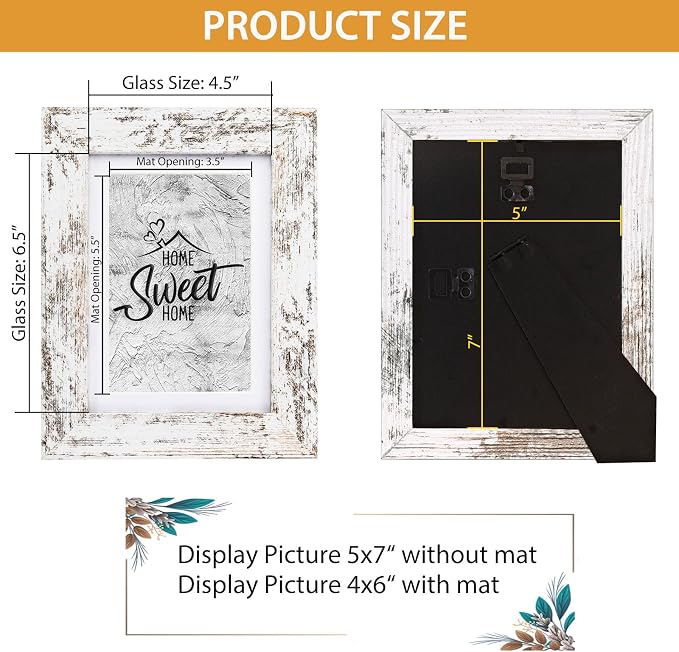 Califortree Rustic White 5x7 Picture Frame - Image 5
