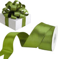 HUIHUANG Olive Green Wired Ribbon 1-1/2 inch Olive Satin Wire Ribbon by HUIHUANG