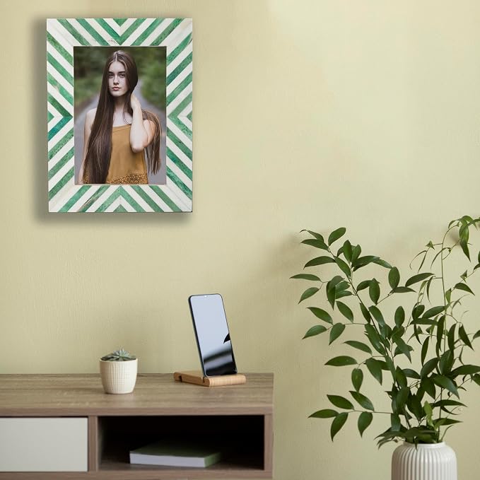Picture Photo Frame Chevron Herringbone Art Inspired Vintage Table-Top/Wall - Image 4