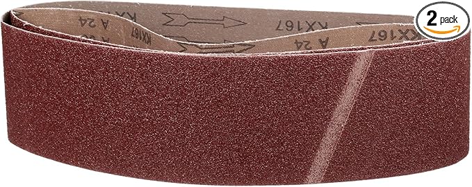 6 x 48 Inch Sanding Belt, 2 Pcs 24 Grit Knife Sharpener Belts Work Sharpening for Belt Sander Knife Carving Tool Metal Working