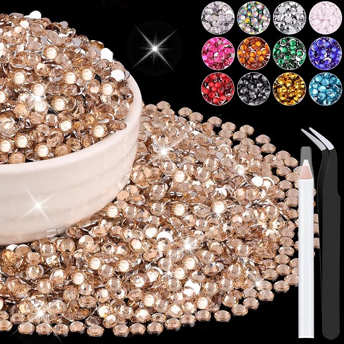 6000PCS 4mm Resin Rhinestones Bulk by BELLEBOOST