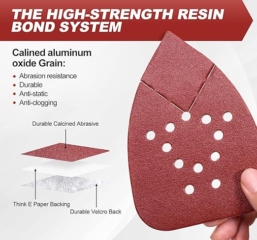 S SATC Mouse Sander Sandpaper 50PCS Mouse Sanding Pads 12 Holes Hook and Loop Sandpaper 120 Grit Detail Palm Sand Paper